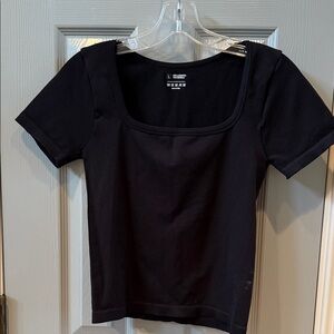 Women's Black Square Neck Snug Tee
